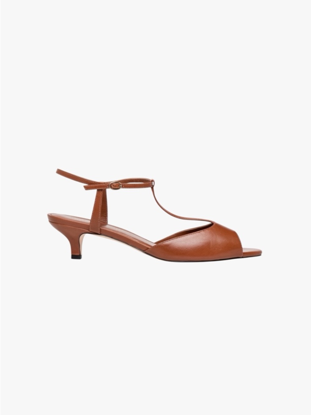 DOEN Maisie Leather T-Strap Kitten Heels New in Box